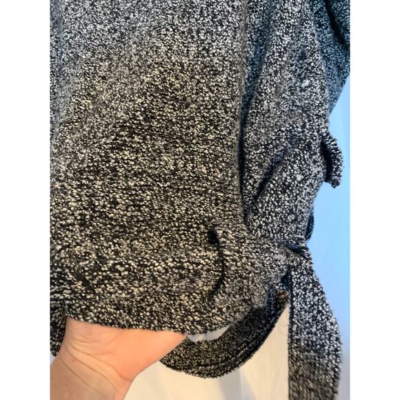 Free People Moto Jacket Lined Slouchy Marbled Black/Gray Belted Size XS - Picture 6 of 8